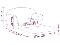 Canapé-lit Pour Enfants à 2 Places Crème Peluche Douce -Accueil-Canapé canape 22002721