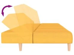Canapé-lit à 2 Places Jaune Tissu -Accueil-Canapé canape 22002913