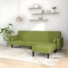 Canapé-lit 2 Places 2 Oreillers Repose-pied Vert Clair Velours