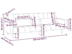 Canapé-lit 2 Places 2 Oreillers Repose-pied Vert Clair Velours -Accueil-Canapé canape 22002959