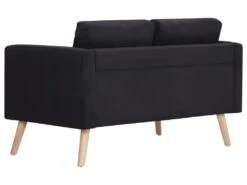 Canapé à 2 Places Tissu Noir -Accueil-Canapé canape 22003175