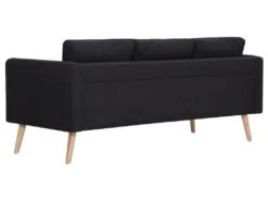 Canapé à 3 Places Tissu Noir -Accueil-Canapé canape 22003951