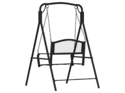 Balancelle 124 Cm Noir Acier -Accueil-Canapé canape 22004695
