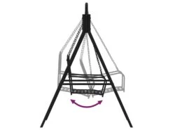 Balancelle 124 Cm Noir Acier -Accueil-Canapé canape 22004699