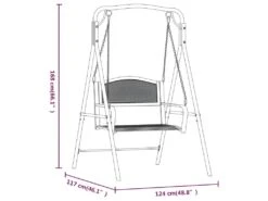 Balancelle 124 Cm Noir Acier -Accueil-Canapé canape 22004701