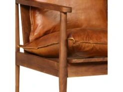 Canapé à 2 Places Cuir Véritable Avec Bois D'acacia Marron -Accueil-Canapé canape 22005481