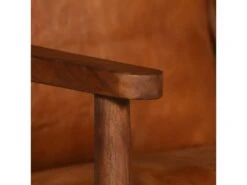 Canapé à 2 Places Cuir Véritable Avec Bois D'acacia Marron -Accueil-Canapé canape 22005483