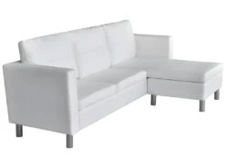 Canapé Sectionnel à 3 Places Cuir Synthétique Blanc -Accueil-Canapé canape 22006253