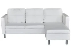 Canapé Sectionnel à 3 Places Cuir Synthétique Blanc -Accueil-Canapé canape 22006255