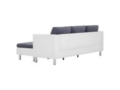 Canapé à 3 Places Avec Coussins Blanc Similicuir -Accueil-Canapé canape 22008717