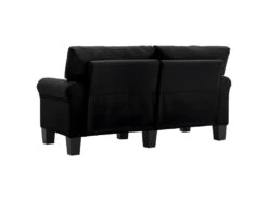 Canapé à 2 Places Noir Tissu -Accueil-Canapé canape 22009201