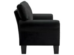 Canapé à 2 Places Noir Tissu -Accueil-Canapé canape 22009203