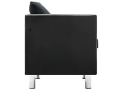 Canapé à 2 Places Simili-cuir Noir Et Gris Foncé -Accueil-Canapé canape 22009731