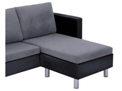 Canapé à 3 Places Avec Coussins Noir Similicuir -Accueil-Canapé canape 22010403