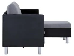 Canapé à 3 Places Avec Coussins Noir Similicuir -Accueil-Canapé canape 22010405