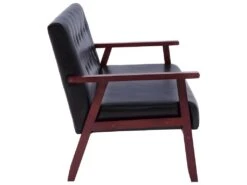 Canapé à 3 Places Noir Similicuir -Accueil-Canapé canape 22010467