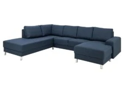 Calverton Canapé D'angle, Chaise Longue Côté Droit, Réversible, Bleu Foncé. -Accueil-Canapé canape 22043233