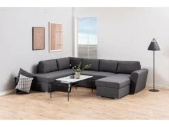 Stefan Canapé-lit Avec Chaise Longue Côté Droit, Gris. -Accueil-Canapé canape 22043353