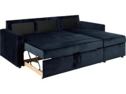 Sacramento Canapé-lit, Chaise Longue Réversible, Espace De Rangement Dissimulé Et Lit Escamotable, Bleu Foncé. -Accueil-Canapé canape 22043413