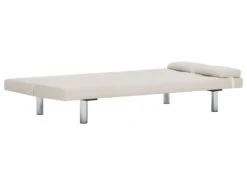 Canapé-lit Avec Deux Oreillers Crème Polyester -Accueil-Canapé canape 22059781