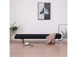 Canapé-lit Avec Deux Oreillers Noir Polyester -Accueil-Canapé canape 22059811