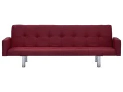 Canapé-lit Avec Accoudoir Rouge Bordeaux Polyester -Accueil-Canapé canape 22059989