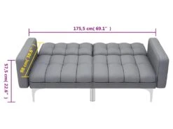 Canapé-lit Gris Clair Tissu -Accueil-Canapé canape 22060039