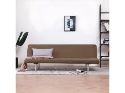 Canapé-lit Taupe PolyestervidaXL Canapé-lit Marron Polyester