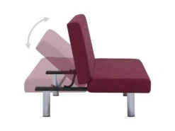 Canapé-lit Rouge Bordeaux Polyester -Accueil-Canapé canape 22060209