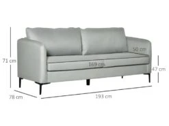 Canapé 3 Places Design TORREMOLINOS Gris -Accueil-Canapé canape 22099341