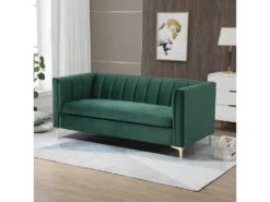 Canapé Art Déco BENIDORM Vert Sapin Pieds Dorés -Accueil-Canapé canape 22099363