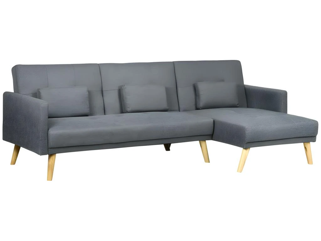 Canapé D'angle Convertible COROGNE Gris 3 Canapé D'angle Convertible COROGNE Gris