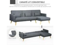 Canapé D'angle Convertible COROGNE Gris 11 Canapé D'angle Convertible COROGNE Gris -Accueil-Canapé canape 22099629