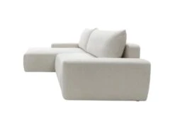 Canapé D'angle Gauche Convertible En Tissu Texturé Crème DAVISO -Accueil-Canapé canape 22099919