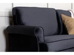 Anton Canapé 2 Personnes En Velours, Noir. -Accueil-Canapé canape 22104561