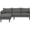Sunderland Canapé 2 Personnes Avec Chaise Longue Orientée à Gauche, Gris Foncé.