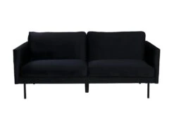 Zoom Canapé 2 Personnes En Velours, Noir.