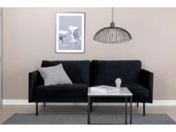 Zoom Canapé 2 Personnes En Velours, Noir. -Accueil-Canapé canape 22104995