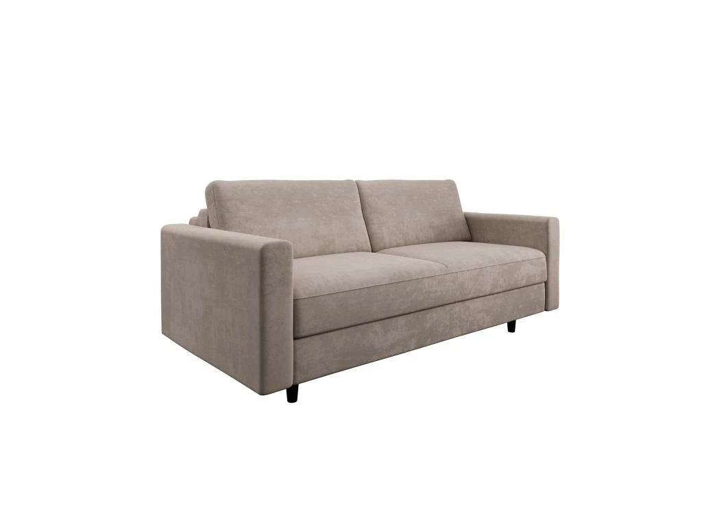 Canapé Convertible Matelas Velours Beige Taupe 160cm 3 Canapé Convertible Matelas Velours Beige Taupe 160cm