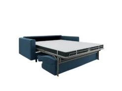 Canapé Convertible Matelas Tissu Tramé Bleu Gris 160cm 11 Canapé Convertible Matelas Tissu Tramé Bleu Gris 160cm -Accueil-Canapé canape 22118661