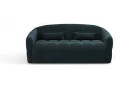 Canapé Convertible Express Dunlopillo Velours Bleu Paon 160cm