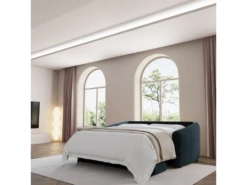 Canapé Convertible Express Dunlopillo Velours Bleu Paon 160cm 11 Canapé Convertible Express Dunlopillo Velours Bleu Paon 160cm -Accueil-Canapé canape 22118685