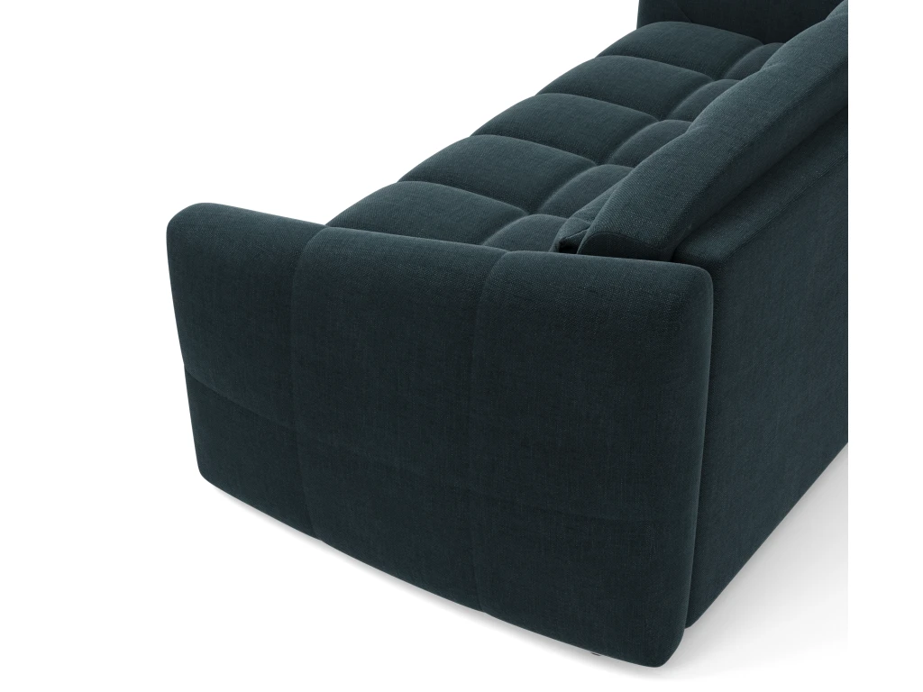 Canapé Convertible Express Dunlopillo Velours Bleu Paon 160cm 7 Canapé Convertible Express Dunlopillo Velours Bleu Paon 160cm – Image 5