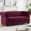 Canapé 2 Places Velours Pourpre CHESTERFIELD -Accueil-Canapé canape 22127475