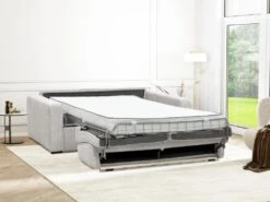 Canapé 4 Places Convertible Express En Velours Côtelé Beige - Couchage 160 Cm - Matelas 18 Cm - MONDOVI -Accueil-Canapé canape 22129725