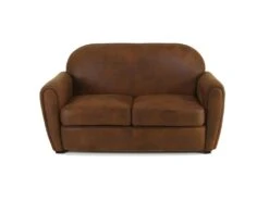 Canapé Club Microfibre Marron 2 Places