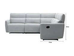 Canapé D'angle Dont 2 Places Relax Manuel - Tissu Gris Clair - L 269 X P 269 X H 99 Cm - LANDON -Accueil-Canapé canape 22162023