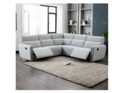 Canapé D'angle Dont 2 Places Relax Manuel - Tissu Gris Clair - L 269 X P 269 X H 99 Cm - LANDON -Accueil-Canapé canape 22162025