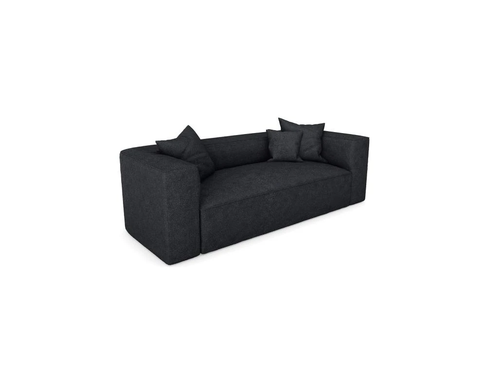 Canapé 3 Places Tissu Bouclette Noir 3 Canapé 3 Places Tissu Bouclette Noir