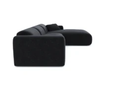 Canapé Grand Angle Droit Velours Texturé Noir -Accueil-Canapé canape 22210349